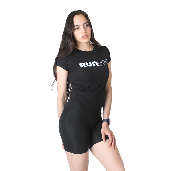 Playera - Basic Runfit Negra - DAMA